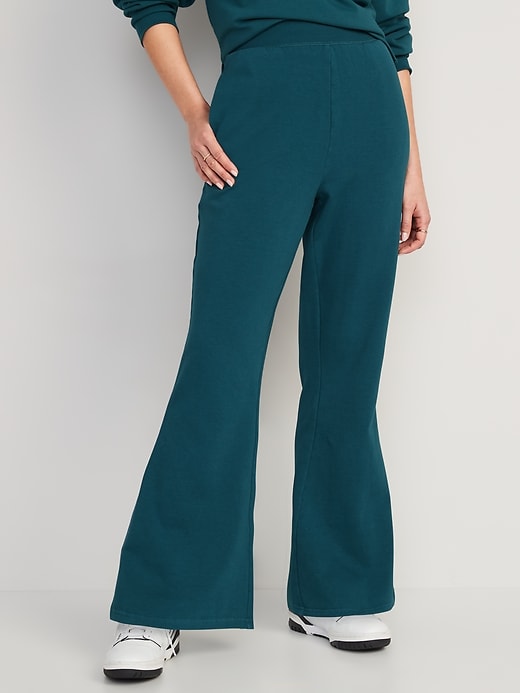 Image number 1 showing, Extra High-Waisted Snuggly Fleece Flare Sweatpants