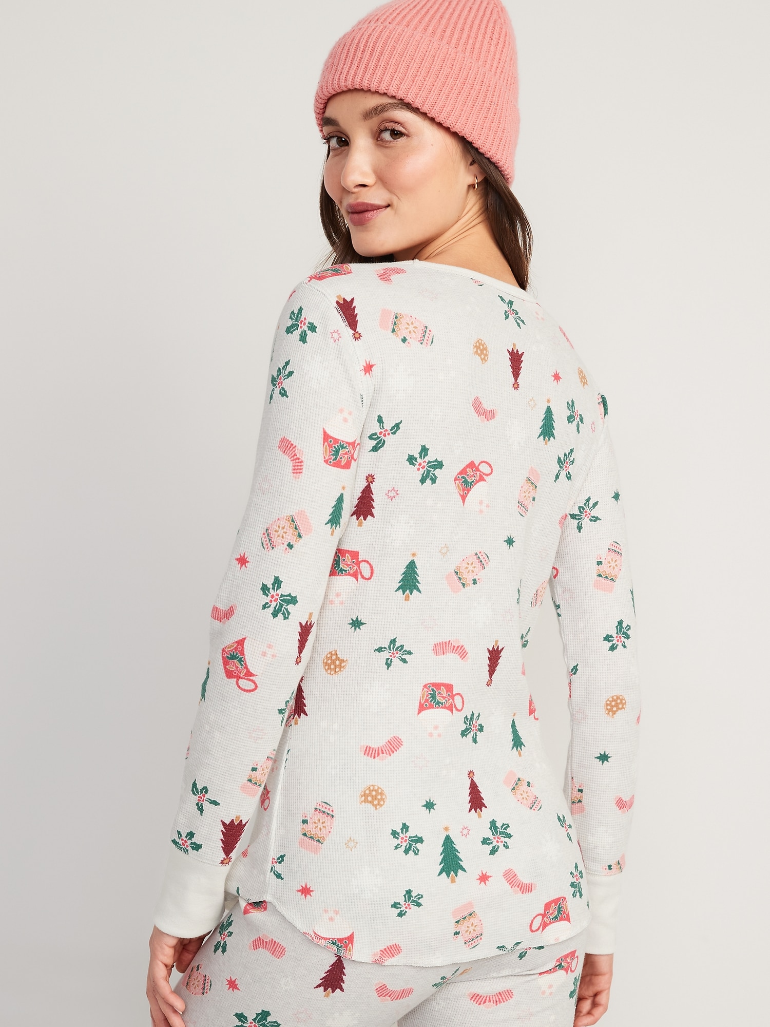 Printed ThermalKnit LongSleeve Pajama Top for Women Old Navy