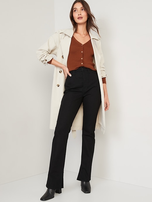 Image number 3 showing, Extra High-Waisted Button-Fly Side-Slit Kicker Boot-Cut Jeans