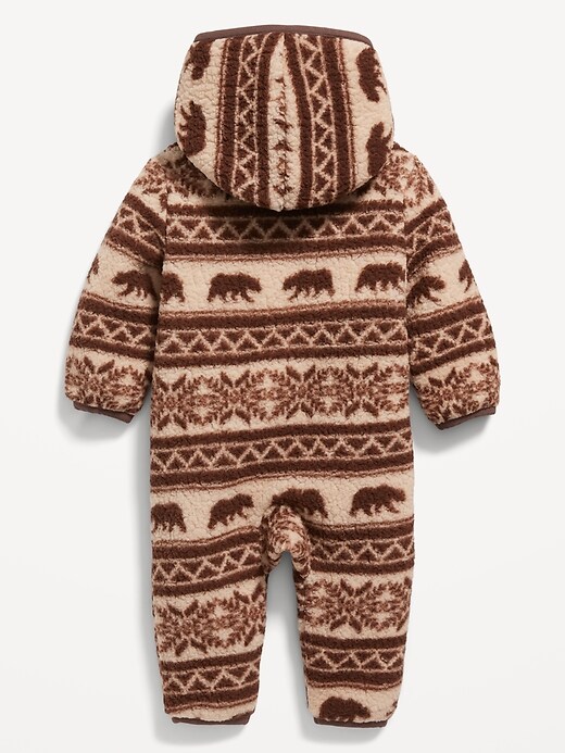 View large product image 2 of 2. Unisex "Bear-Isle" Hooded One-Piece for Baby