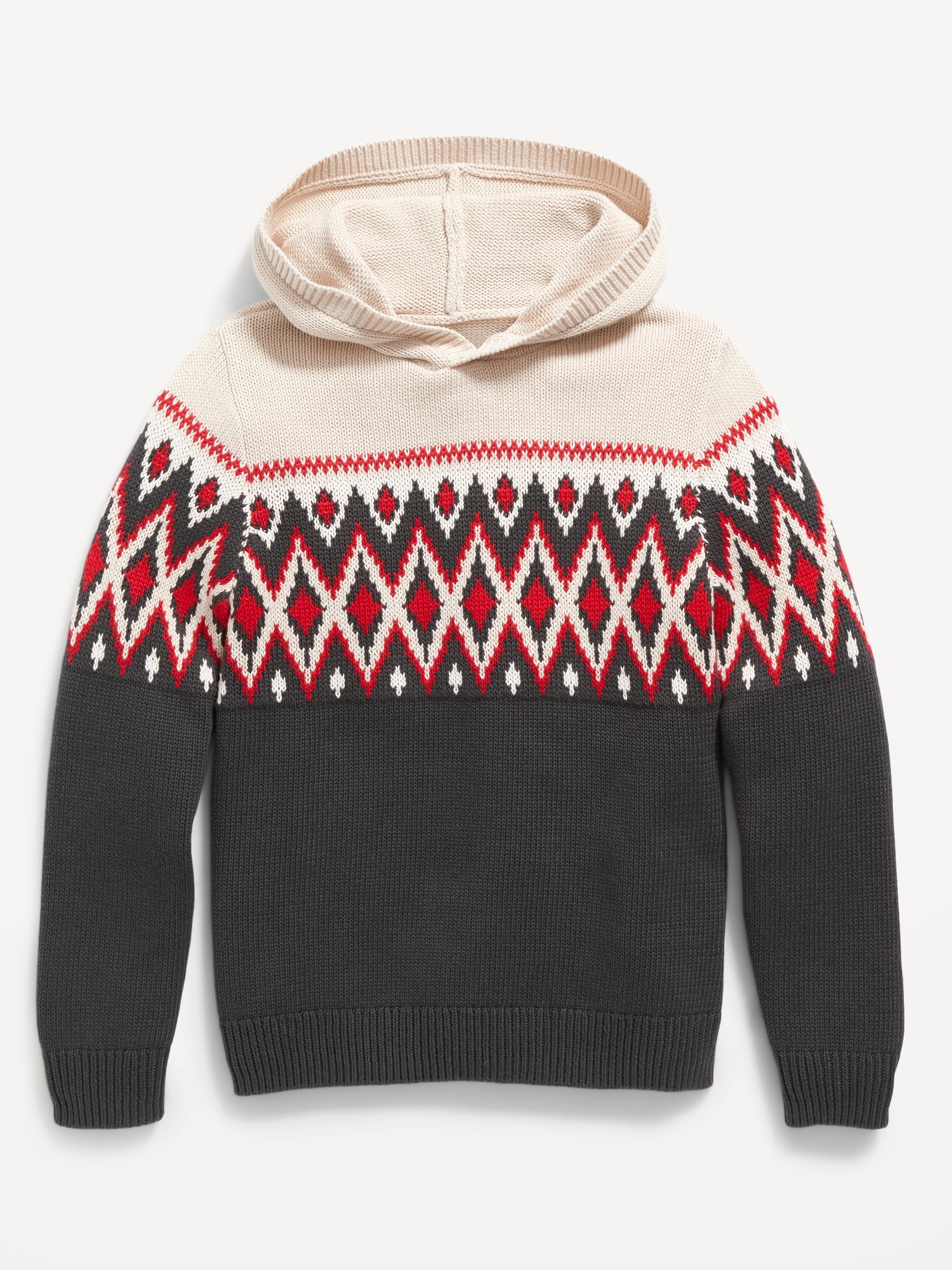 Cozy Fair Isle Pullover Sweater Hoodie for Boys Old Navy