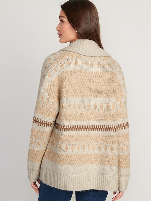 Image number 2 showing, Cozy Fair Isle Cardigan for Women