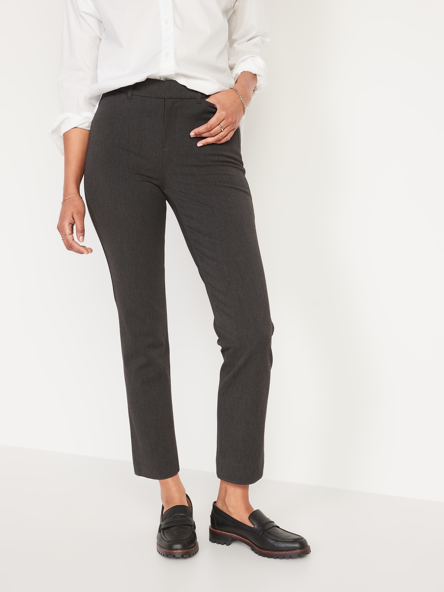 High-Waisted Pixie Straight Ankle Pants Hot Deal