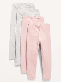 Image number 2 showing, 4-Pack Full-Length Jersey Leggings for Toddler Girls