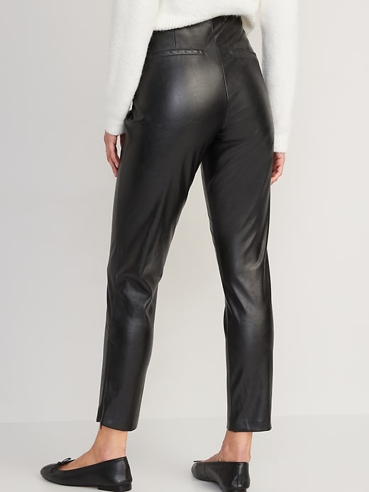Image number 2 showing, Extra High-Waisted Faux-Leather Zip Ankle Leggings for Women