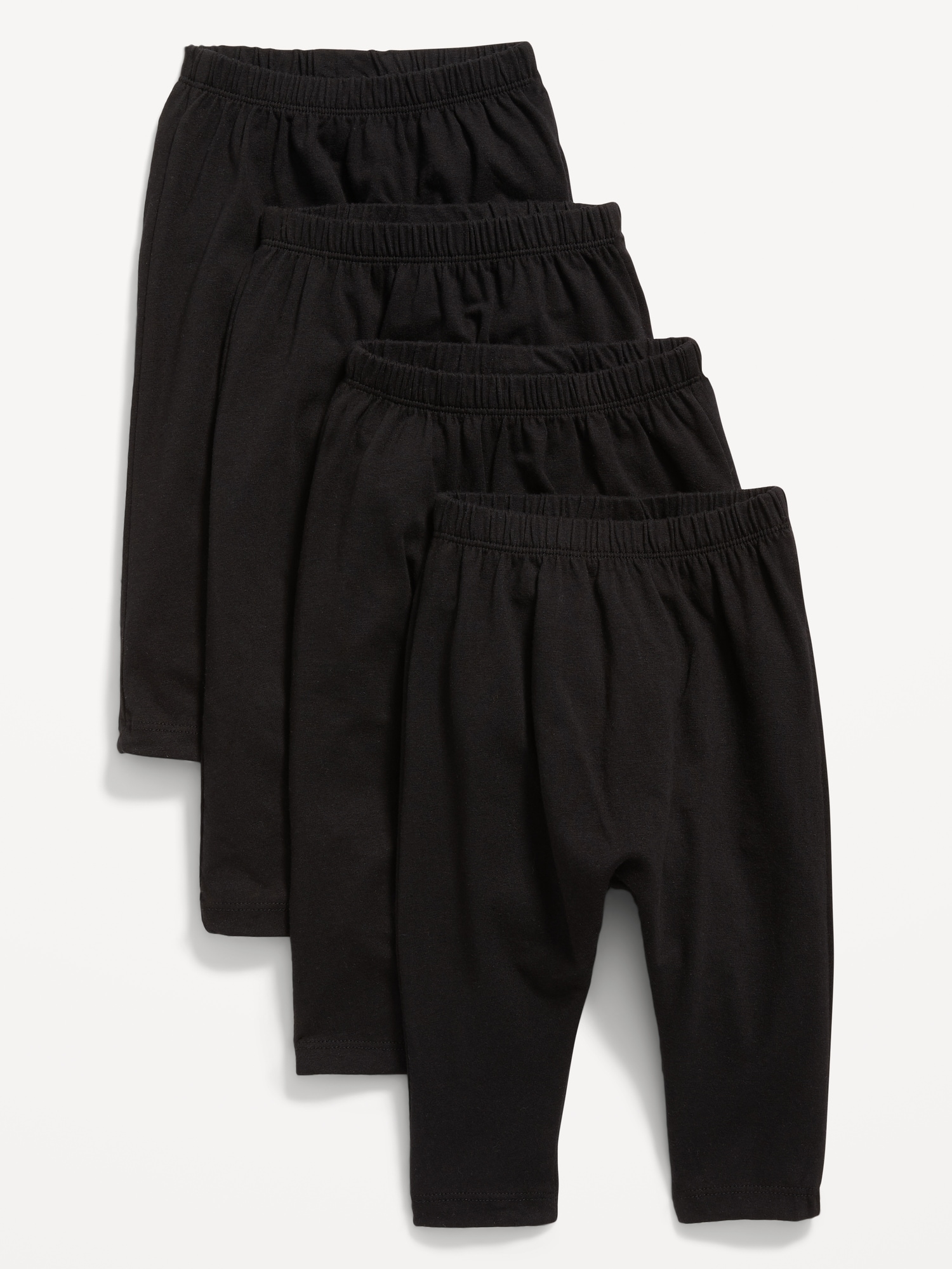 Old Navy Unisex 4-Pack U-Shaped Jersey Pants for Baby black. 1