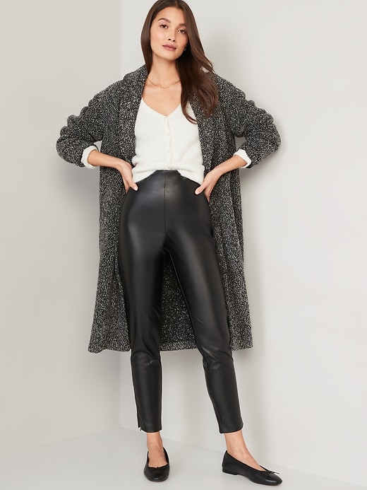 Image number 3 showing, Extra High-Waisted Faux-Leather Zip Ankle Leggings for Women