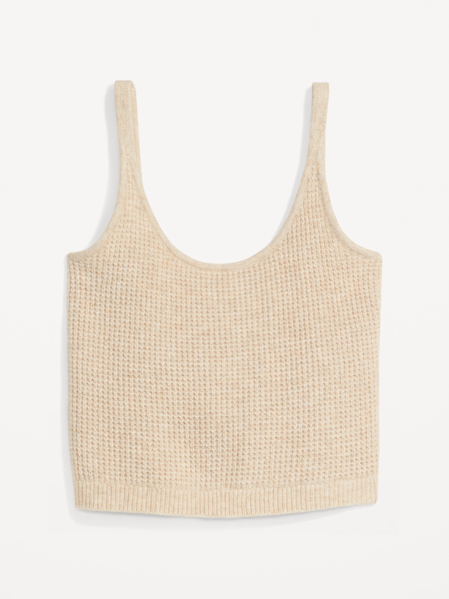 Cropped Waffle-Knit Lounge Cami Tank Top