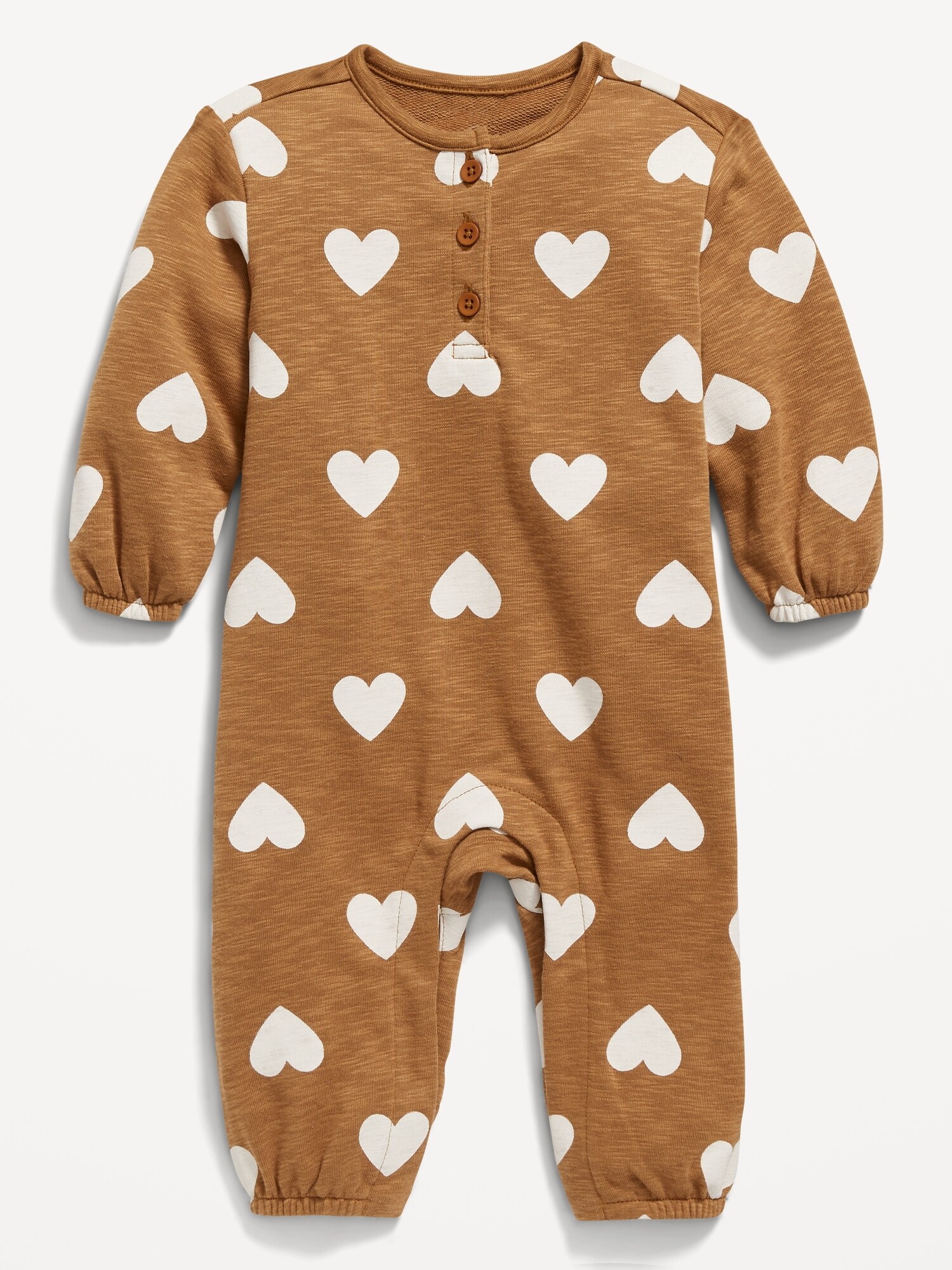 Unisex French Terry Henley One-Piece for Baby | Old Navy