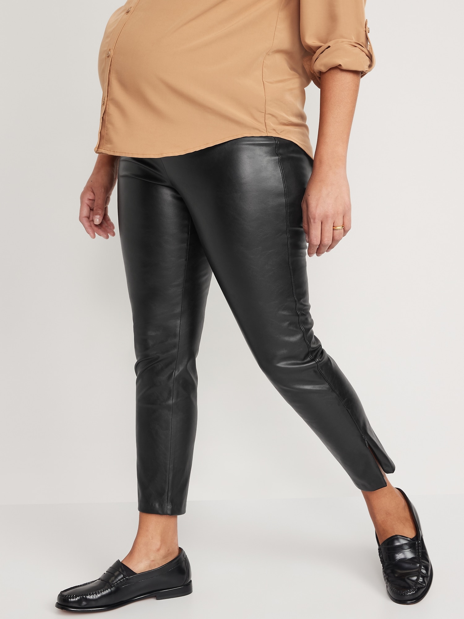 Maternity Leather Pants