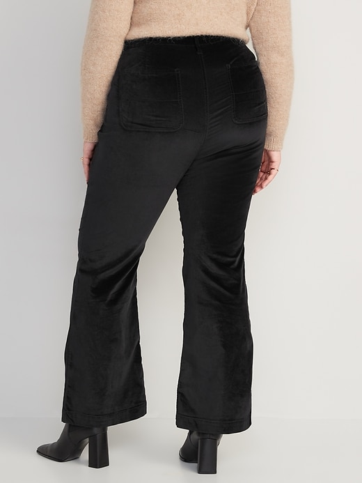 Image number 8 showing, Extra High-Waisted Velvet Trouser Flare Pants