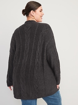 Oversized Chunky Cable-Knit Cardigan Sweater for Women | Old Navy
