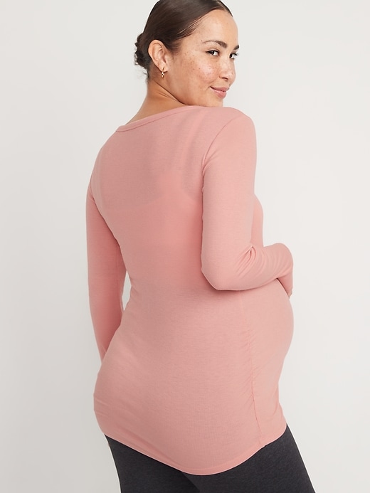 Image number 2 showing, Maternity UltraLite Rib-Knit Long-Sleeve T-Shirt