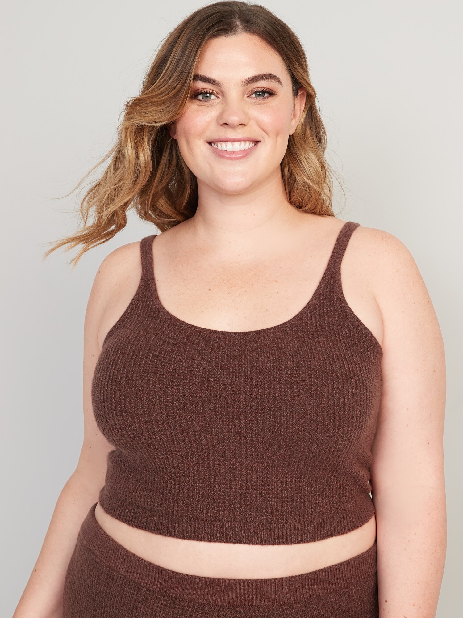 Cropped WaffleKnit Lounge Cami Tank Top Old Navy