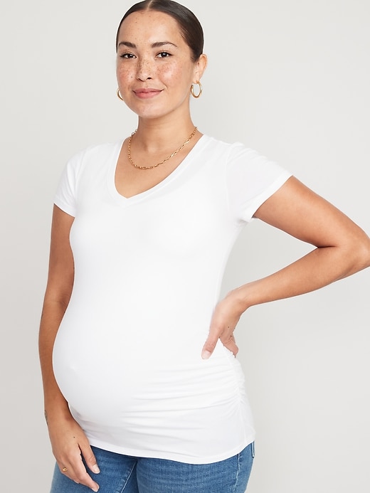 Image number 1 showing, Maternity V-Neck T-Shirt