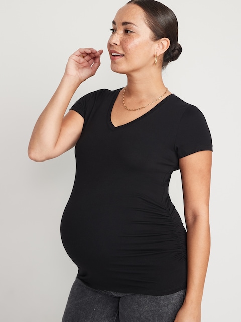 Maternity V-Neck T-Shirt - Black Jack