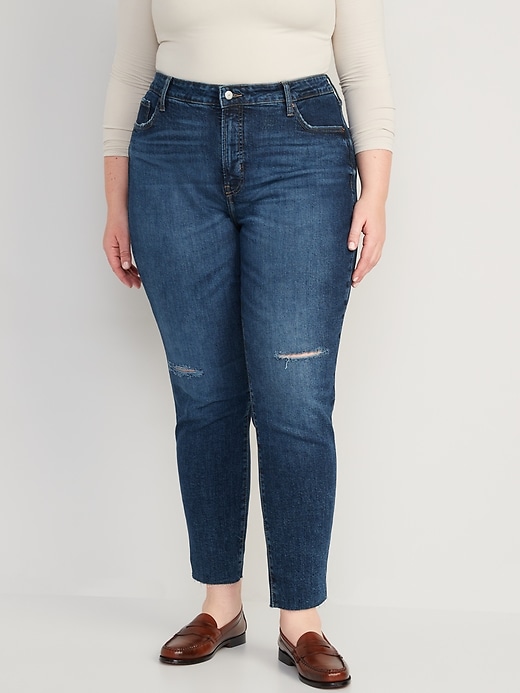 Image number 7 showing, High-Waisted O.G. Straight Ripped Cut-Off Jeans for Women