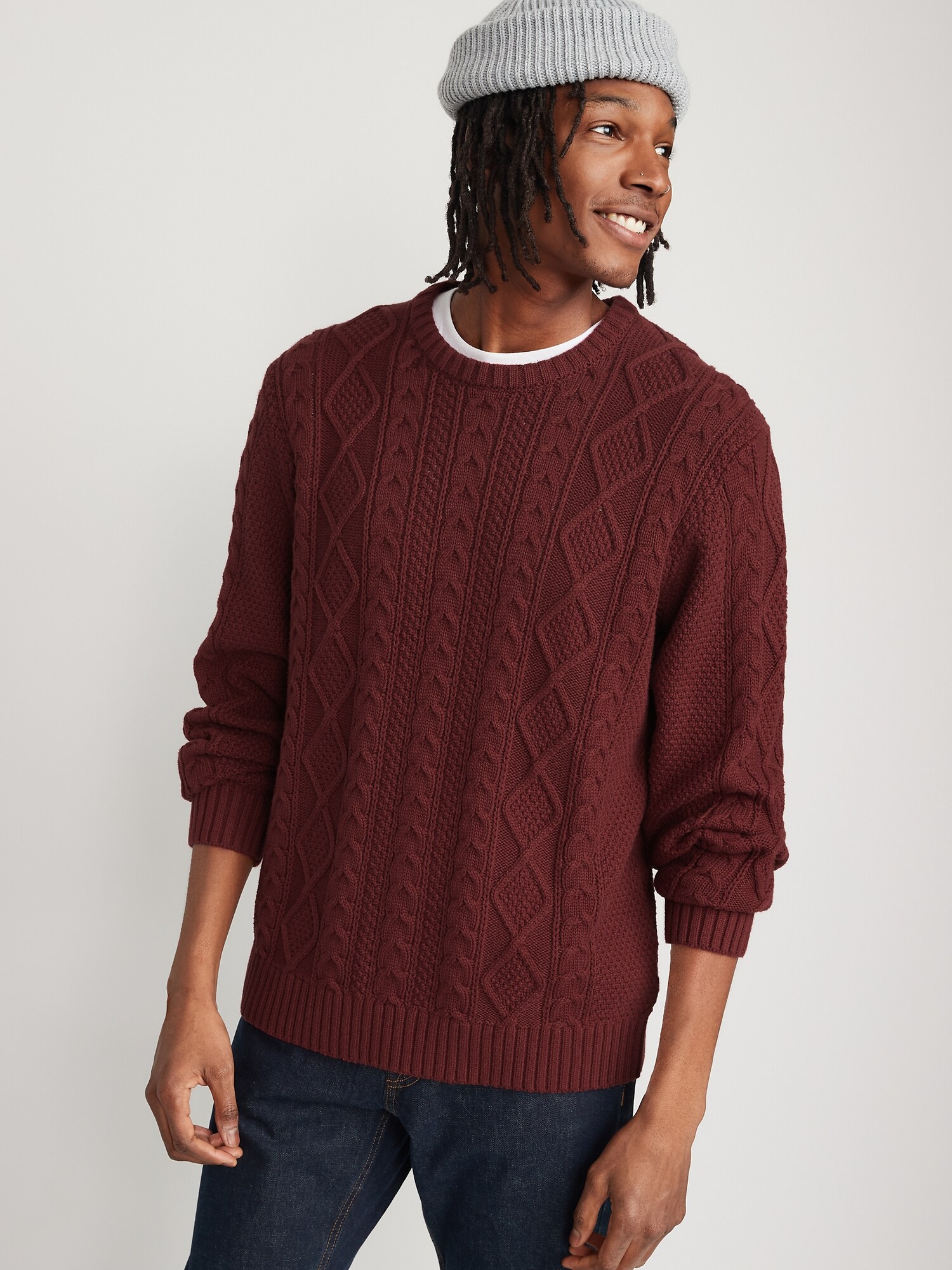 Cozy Cable-Knit Cotton Sweater for Men 
