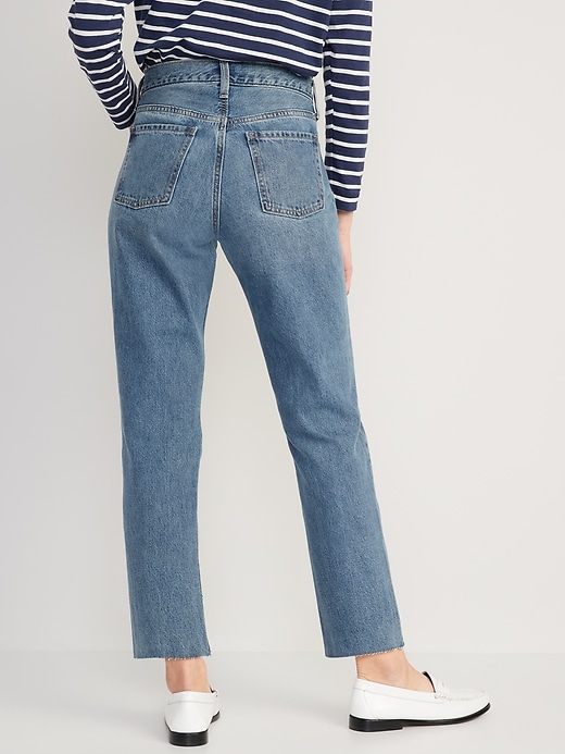 Image number 2 showing, High-Waisted Slouchy Straight Cropped Ripped Jeans for Women