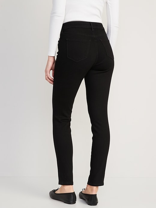 Image number 2 showing, High-Waisted Power Slim Straight Black Jeans for Women