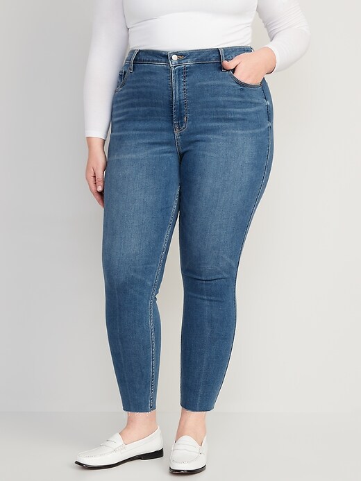 Image number 7 showing, Extra High-Waisted Rockstar 360° Stretch Super-Skinny Cut-Off Jeans for Women