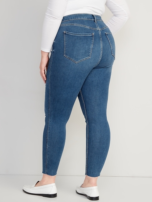 Image number 8 showing, Extra High-Waisted Rockstar 360° Stretch Super-Skinny Cut-Off Jeans for Women