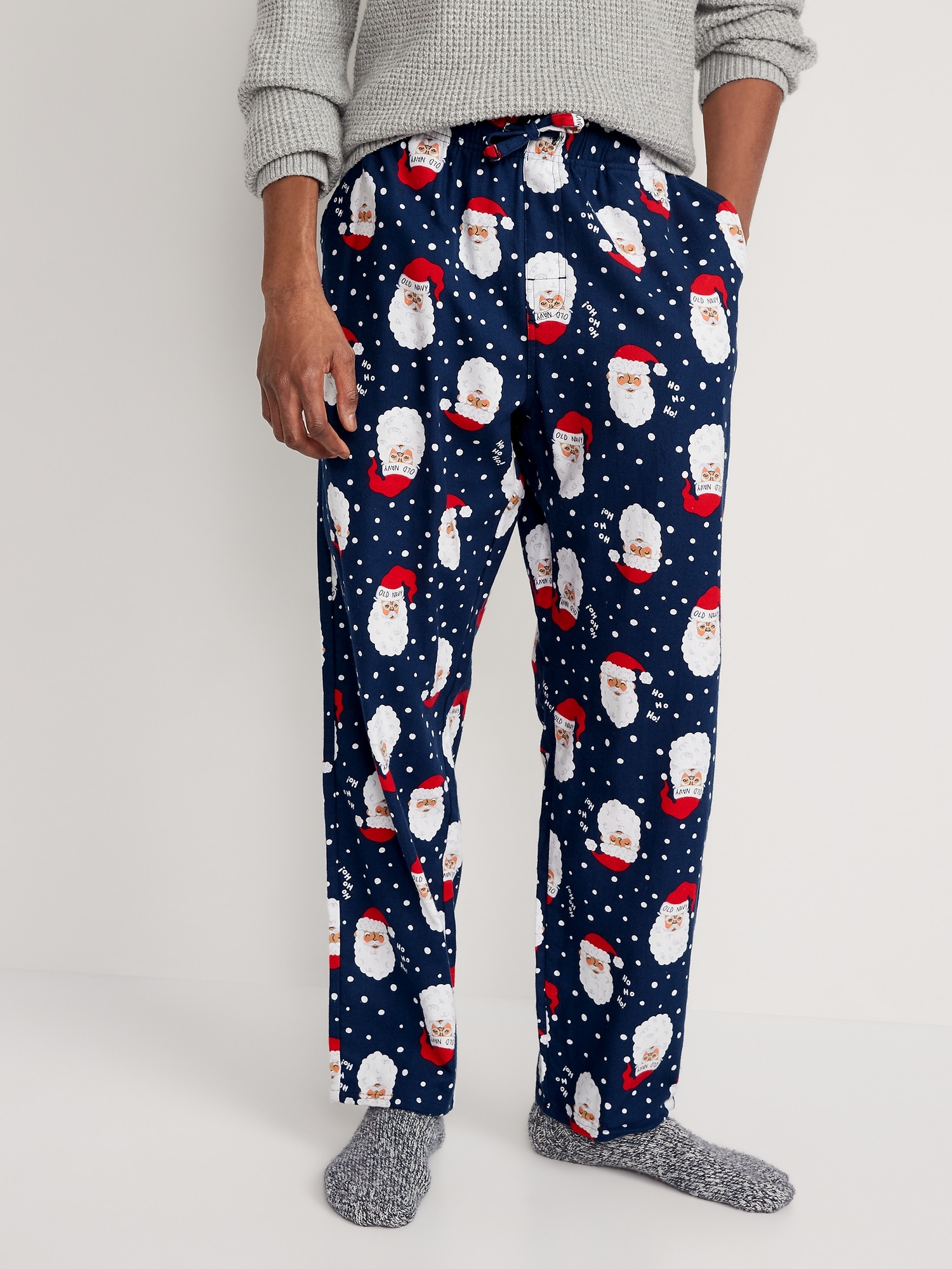 Old Navy Printed Flannel Pajama Pants for Men brown. 1
