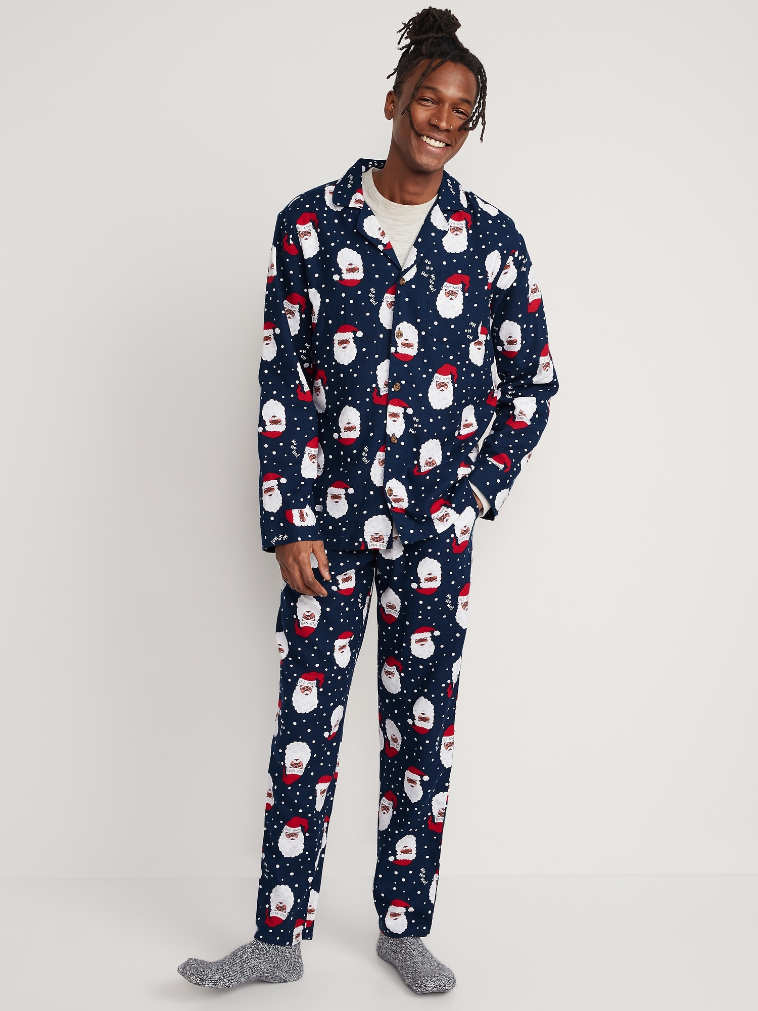Matching Holiday Print Flannel Pajamas Set for Men | Old Navy