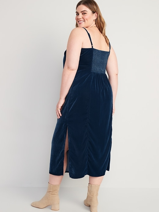 Image number 8 showing, Velvet Midi Slip Dress for Women