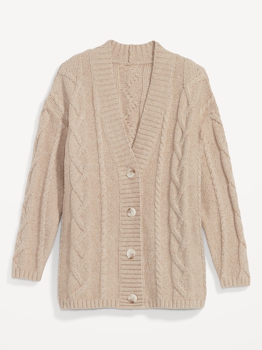 Image number 4 showing, Oversized Chunky Cable-Knit Cardigan Sweater for Women