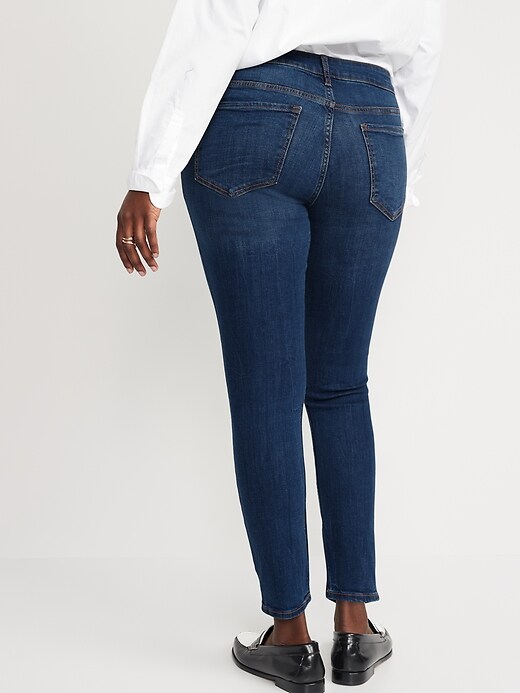 Image number 6 showing, Mid-Rise Rockstar Super-Skinny Distressed Jeans for Women