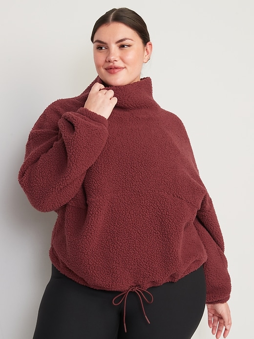 Image number 7 showing, Cropped Sherpa Turtleneck Sweater