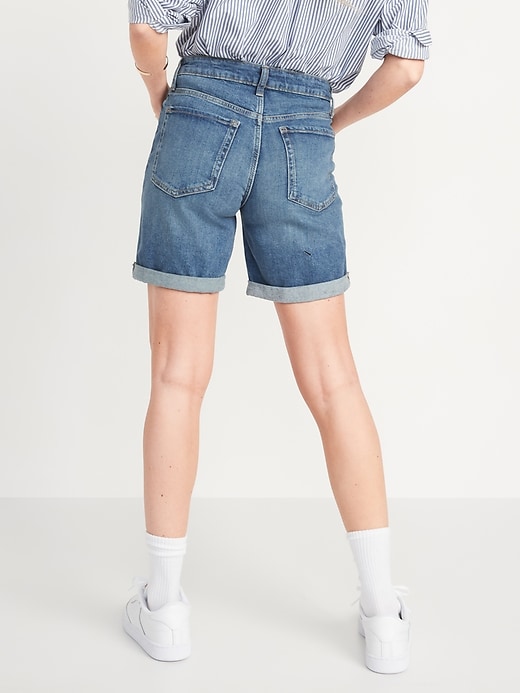 Image number 2 showing, High-Waisted OG Straight Jean Shorts -- 7-inch inseam