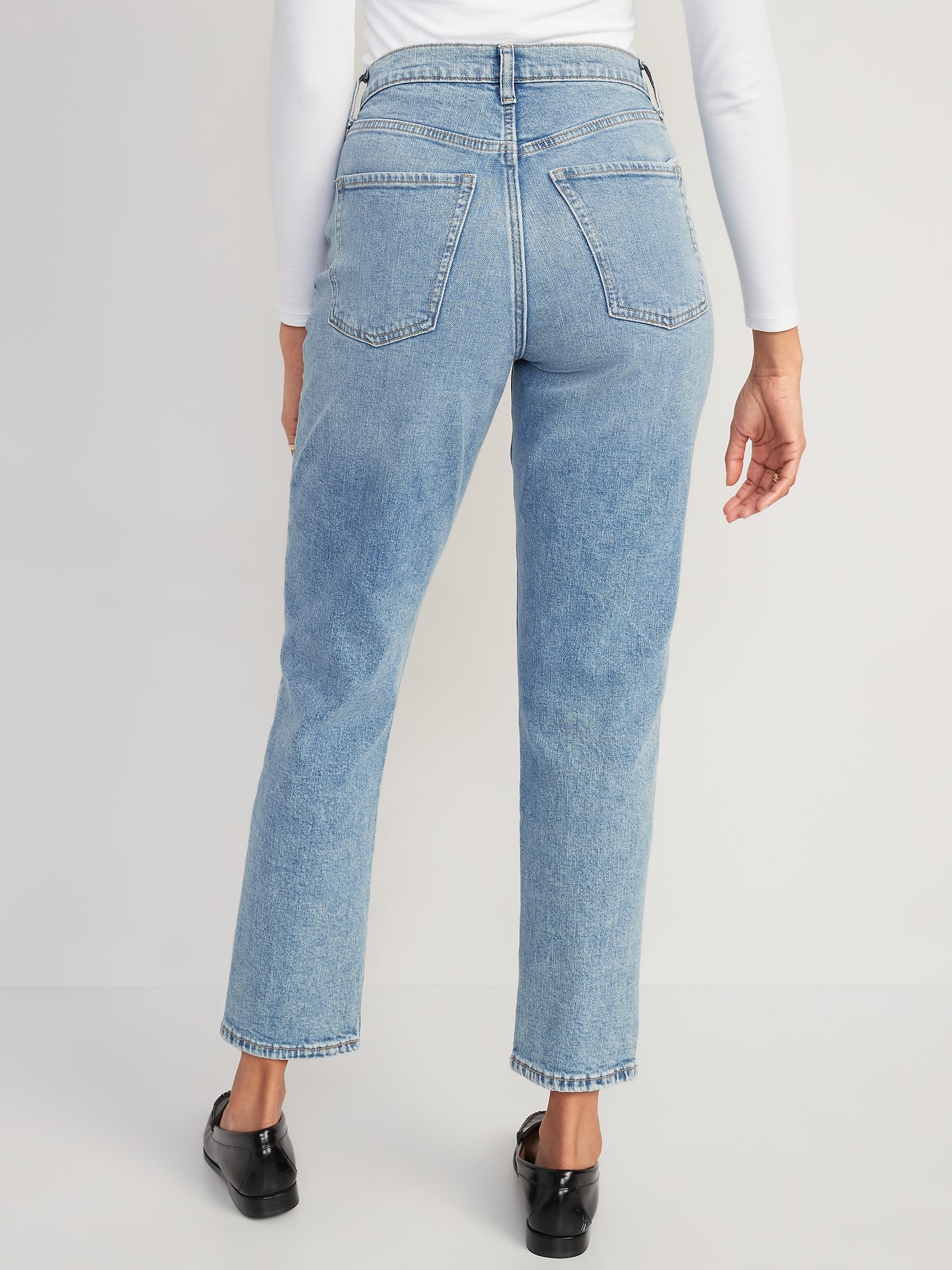 Curvy Extra High-Waisted Button-Fly Sky-Hi Straight Ripped Jeans for Women