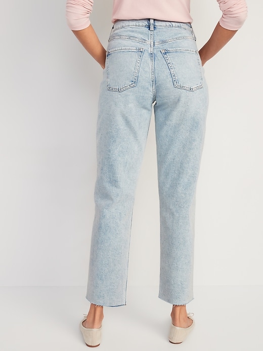 Image number 2 showing, Curvy Extra High-Waisted Button-Fly Sky-Hi Straight Cut-Off Jeans for Women