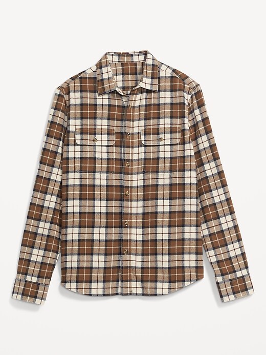 Image number 6 showing, Regular-Fit Plaid Double-Brushed Flannel Shirt for Men