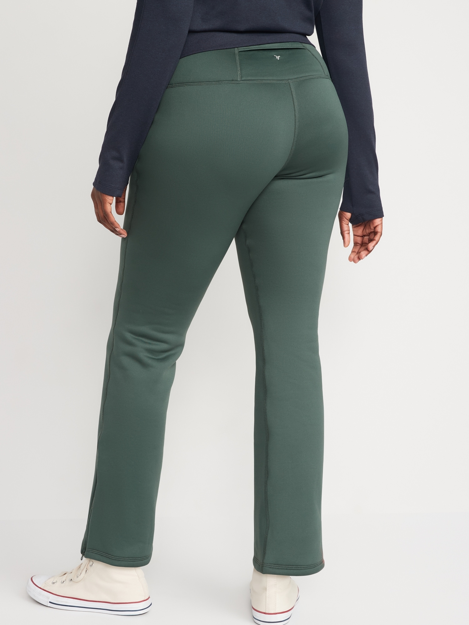 Yoga Pants With Flared Leg, Warm Lining And Pockets