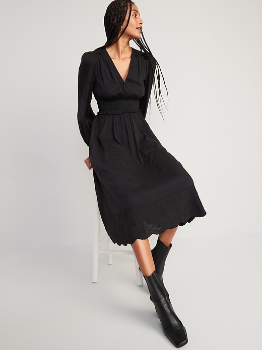 CIVOUX Short Sleeve Dress for Women 2025 Summer A Line Puff Sleeve Casual High Waist Dress at Women's Clothing store