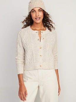 Raga Heather Oversized Cable Cardigan Sweater