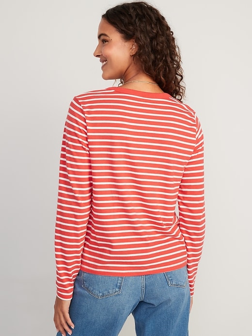 Image number 2 showing, Long-Sleeve EveryWear Striped T-Shirt for Women
