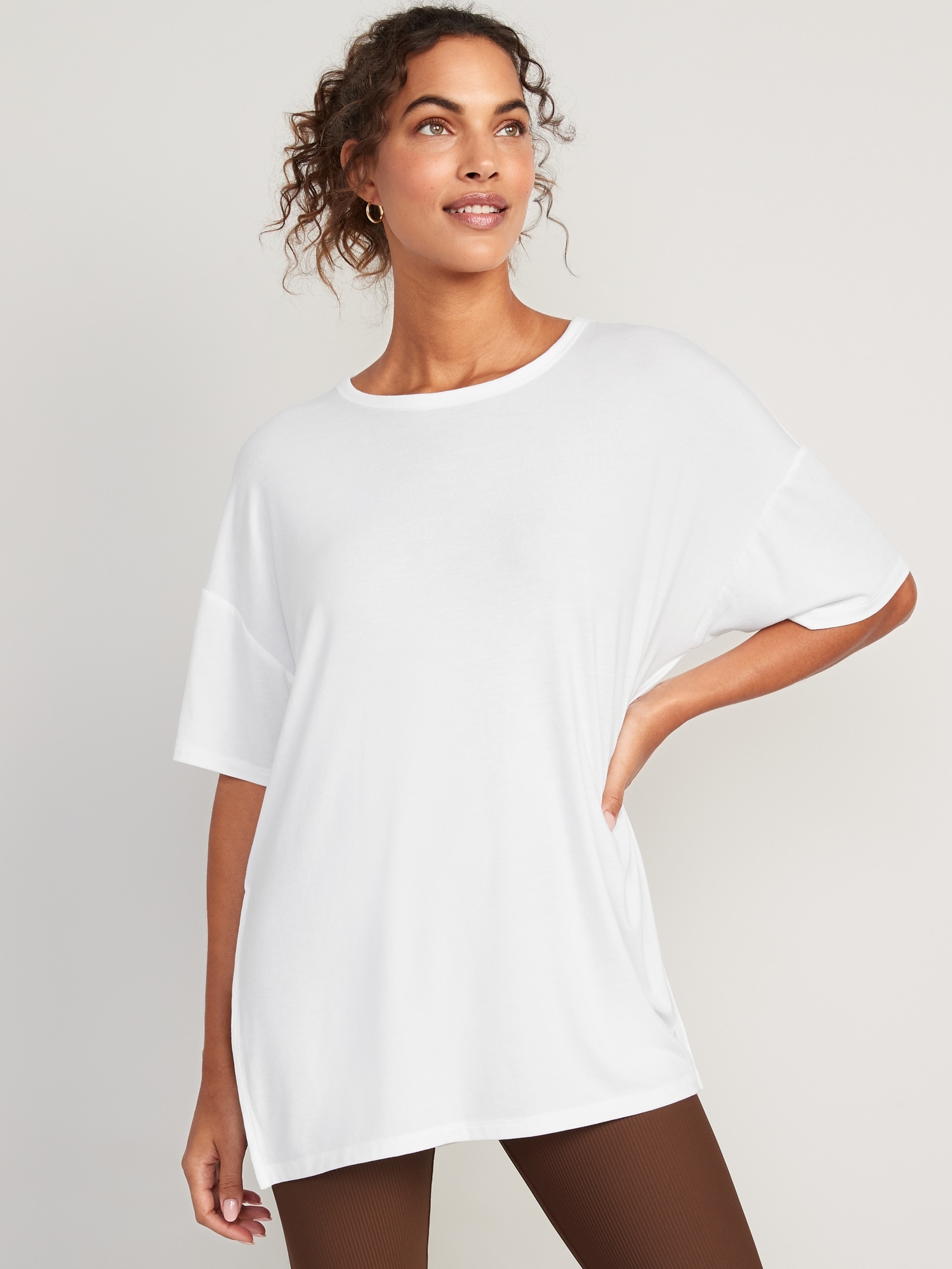 Old Navy - PowerChill Cropped Cross-Front T-Shirt for Women white