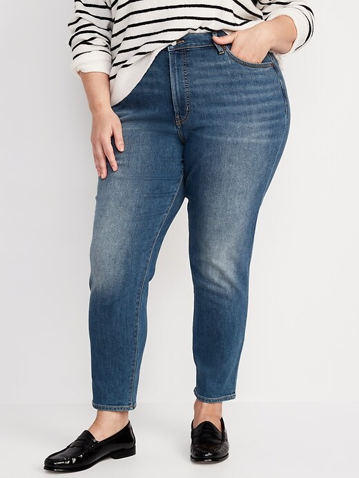 Image number 7 showing, High-Waisted OG Straight Medium-Wash Built-In Warm Ankle Jeans