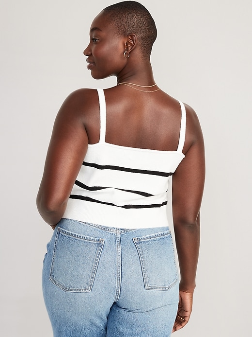 Image number 6 showing, Striped Cozy Cropped Sweater Tank Top
