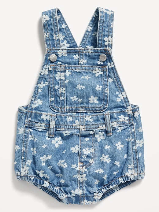 Printed Jean Shortall Romper for Baby | Old Navy
