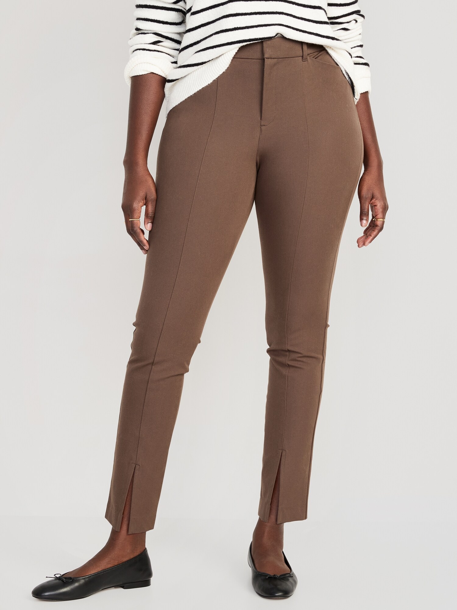 High-Waisted Split-Front Pixie Skinny Pants for Women | Old Navy