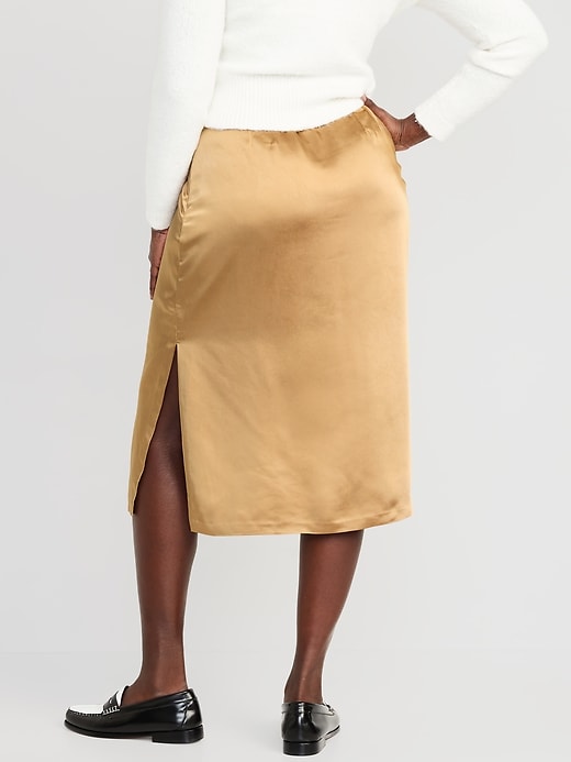 Image number 6 showing, High-Waisted Satin Maxi Skirt