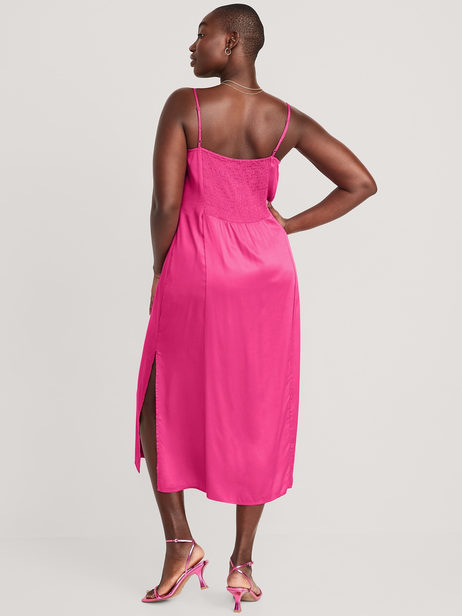 Pink midi slip outlet dress