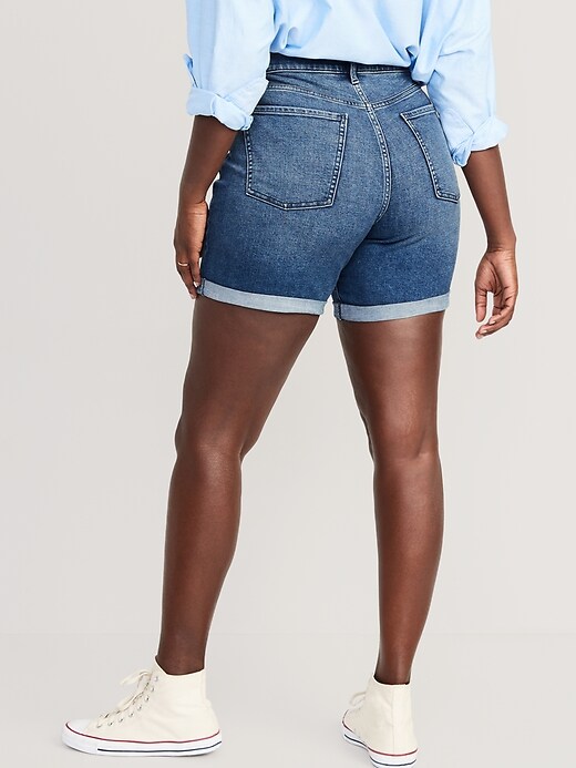 Image number 6 showing, Mid-Rise Wow Jean Shorts -- 7-inch inseam