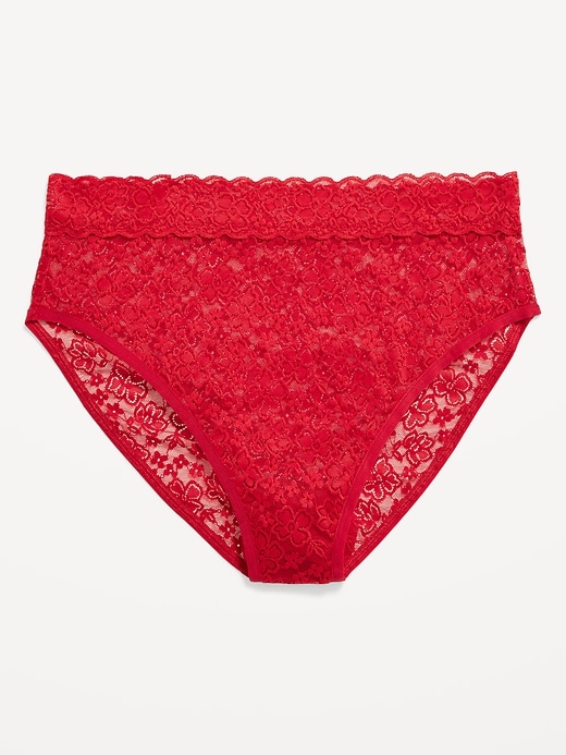Image number 1 showing, High-Waisted French-Cut Lace Bikini Underwear for Women
