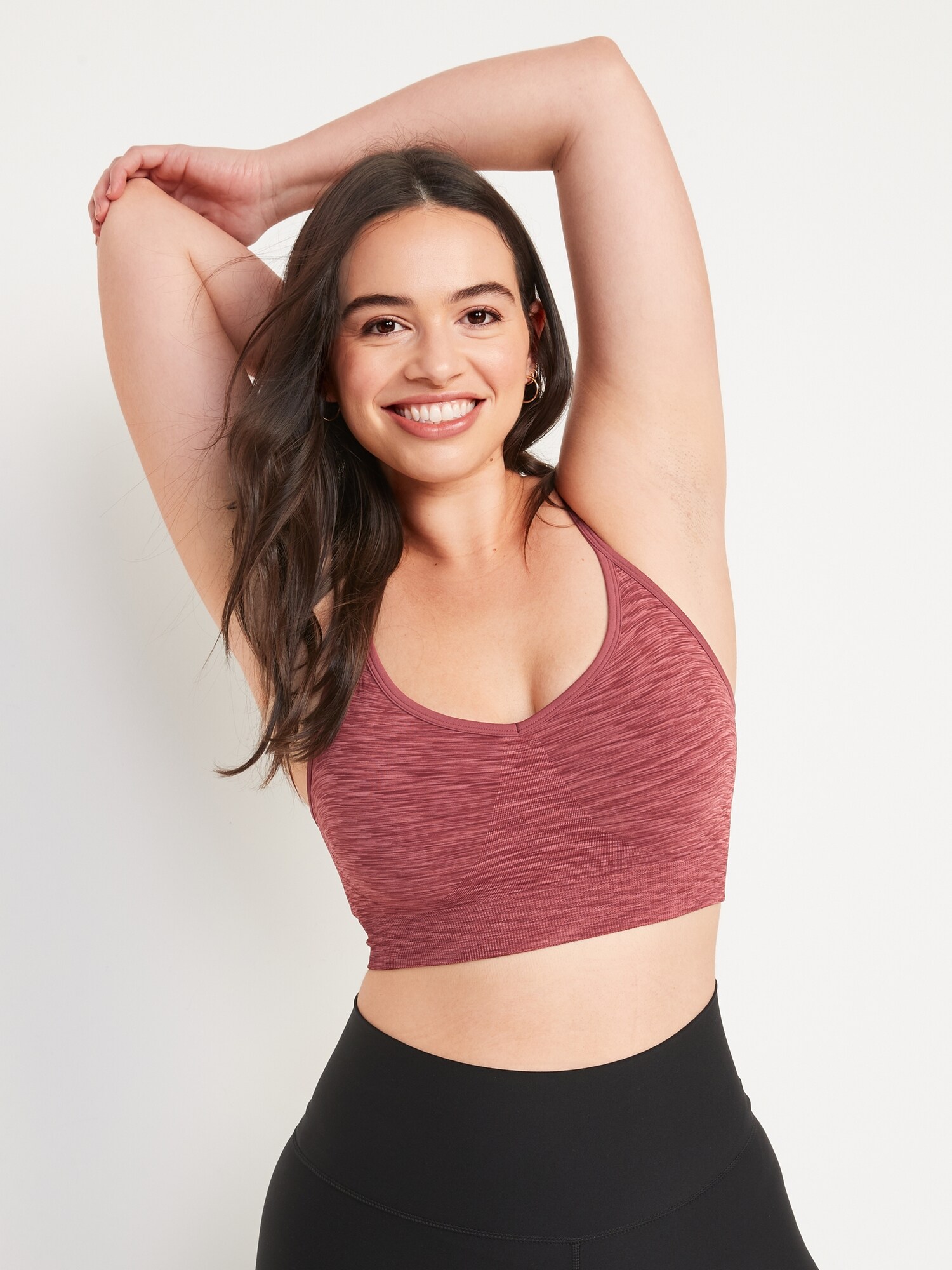 Light Support Seamless Convertible Racerback Sports Bra XS4X Old Navy